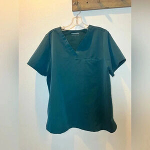 Mandala Women's Teal Green Scrub Top